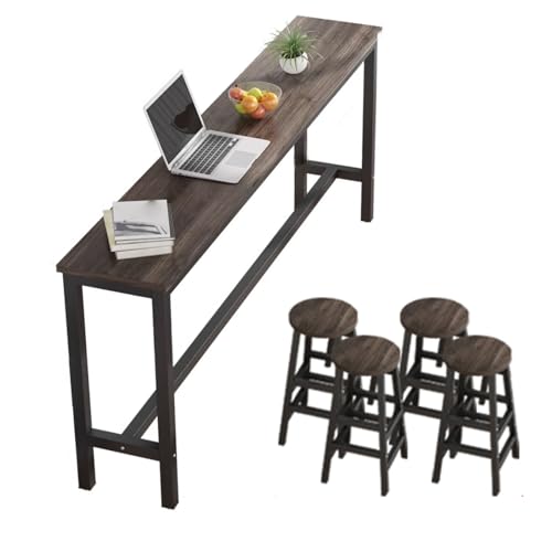 Industrielle Thekenhöhe Küche Esstisch Stabiler Metallrahmen Island Bartisch Perfekt für Wohnzimmer, Restaurant, Bar von Generisch