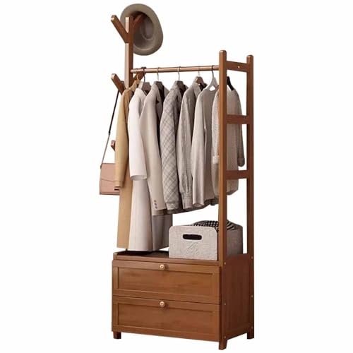 Industrieller Garderobenständer aus Holz mit Schuhaufbewahrung, Regalen und Haken, maximale Belastung 100 kg, ideal für Schlafzimmer, Flur, Eingangsbereich – erhältlich in 50/70/80/100 cm x 30 cm x von Generisch