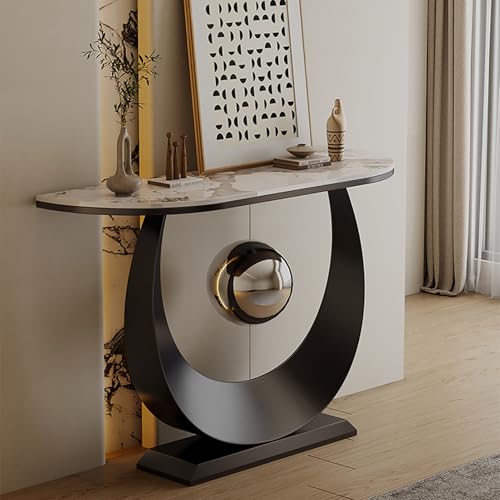Industrieller Konsolentisch für Flur und Wohnzimmer, Eingangstisch mit Metallrahmen, schmal hinter der Couch, Sofatisch, moderner Foyertisch für Eingang, Flur oder Heimdekoration (Silber, 100 x 30 cm) von Generisch