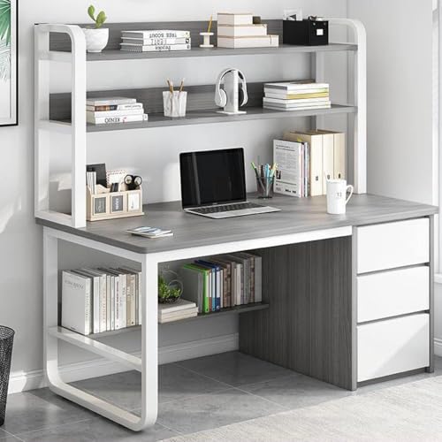 Industrieller Schreibtisch mit Stall, Bücherregal und 3 Schubladen, stilvoller Schreibtisch für Arbeitszimmer und Büro, schwarzes Walnussholz-Finish Industrieller Schreibtisch mit Stall, Bücherregal und 3 Schubladen, stilvoller Schreibtisch für Arbeitszimmer und Büro, schwarzes Walnussholz-Finish von Generisch