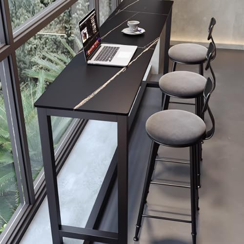 Industrieller langer Bartisch - Schiefertischplatte, Thekenhöhe Esstisch für den Innen- und Außenbereich, schmaler Bartisch für Kneipe, Terrasse, mit Metallhalterung Industrieller langer Bartisch - Schiefertischplatte, Thekenhöhe Esstisch für den Innen- und Außenbereich, schmaler Bartisch für Kneipe, Terrasse, mit Metallhalterung von Generisch