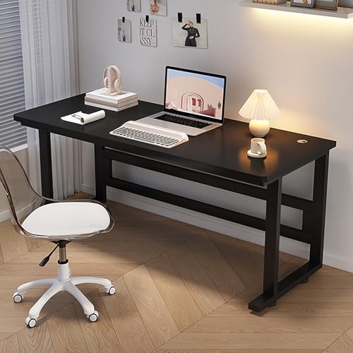 Industrieller moderner Computertisch, einfacher Schreibtisch aus Metall und Holz, für PC, Laptop, Chefschreibtisch für Zuhause, Büro, Studium, Gaming, Schreiben von Generisch