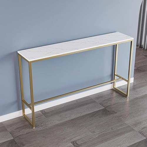 Industrieller rechteckiger Bartisch - Stabiler Metallrahmen Küchentheke mit schmalem Design (Größe: 140 x 40 x 105 cm) von Generisch