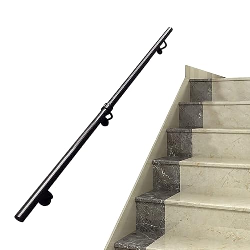 Industrieller schwarzer Handlauf für Treppen, rutschfest, verzinktes Eisen, Wandhalterung, Sicherheitsstange, 500 cm, Treppengeländer für Innen- und Außenbereich, langlebiges Rohr-Design Industrieller schwarzer Handlauf für Treppen, rutschfest, verzinktes Eisen, Wandhalterung, Sicherheitsstange, 500 cm, Treppengeländer für Innen- und Außenbereich, langlebiges Rohr-Design von Generisch