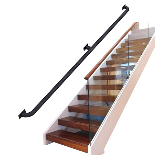 Industrielles Treppengeländer, Wandhalterung, 2,1 m, Schmiedeeisen-Handlauf, Rohr-Haltegriff für Stufen, stabile Fußschiene, Balustrade für sichere Treppenunterstützung Industrielles Treppengeländer, Wandhalterung, 2,1 m, Schmiedeeisen-Handlauf, Rohr-Haltegriff für Stufen, stabile Fußschiene, Balustrade für sichere Treppenunterstützung von Generisch