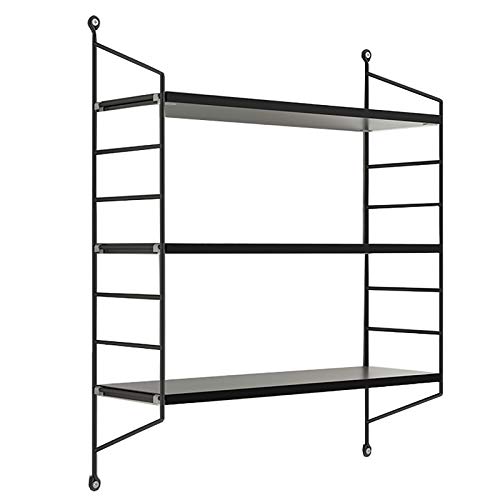 Industrielles Wandregal mit 3 schwebenden Regalen, modernes, minimalistisches, rechteckiges Design, hält 10 kg, perfekt für Schlafzimmer, Wohnzimmer, Küche, Flur (75 x 20 x 62 cm) von Generisch