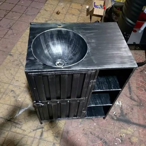 Industrielles Waschbecken – Iron Art Waschtisch für Bar, KTV und Cyber Cafe – Retro Loft Stil Waschbecken und Waschtisch Kombination von Generisch