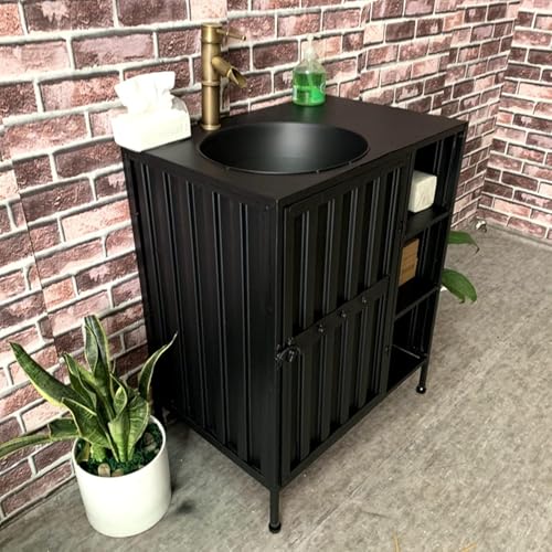 Industrielles Waschbecken – Iron Art Waschtisch für Bar, KTV und Cyber Cafe – Retro Loft Stil Waschbecken und Waschtisch Kombination von Generisch