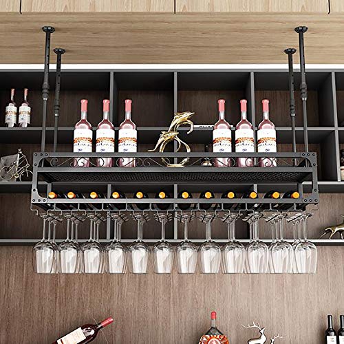 Industrielles Weinglasregal mit verstellbarem Deckenregal – 2-stöckiger Flaschenhalter aus Metall zur Wandmontage & Weinaufbewahrung für rustikale Heimdekoration Industrielles Weinglasregal mit verstellbarem Deckenregal – 2-stöckiger Flaschenhalter aus Metall zur Wandmontage & Weinaufbewahrung für rustikale Heimdekoration von Generisch