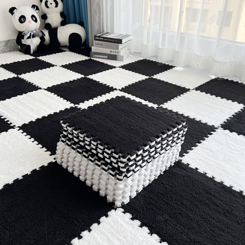 Ineinandergreifende Schaumstoff-Puzzlematte, weiche Plüsch-Bodenfliesen für bequemen Wohn- und Schlafzimmer-Teppich Ineinandergreifende Schaumstoff-Puzzlematte, weiche Plüsch-Bodenfliesen für bequemen Wohn- und Schlafzimmer-Teppich von Generisch