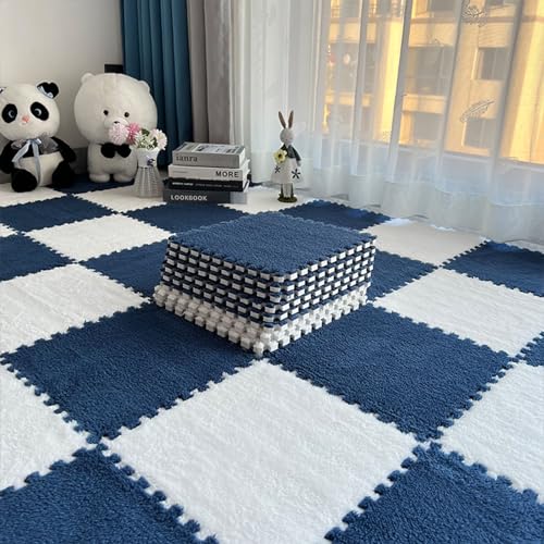 Ineinandergreifende Schaumstoff-Puzzlematte, weiche Plüsch-Bodenfliesen für bequemen Wohn- und Schlafzimmer-Teppich Ineinandergreifende Schaumstoff-Puzzlematte, weiche Plüsch-Bodenfliesen für bequemen Wohn- und Schlafzimmer-Teppich von Generisch