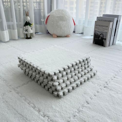 Ineinandergreifende Schaumstoff-Puzzlematte, weiche Plüsch-Bodenfliesen für bequemen Wohn- und Schlafzimmer-Teppich Ineinandergreifende Schaumstoff-Puzzlematte, weiche Plüsch-Bodenfliesen für bequemen Wohn- und Schlafzimmer-Teppich von Generisch