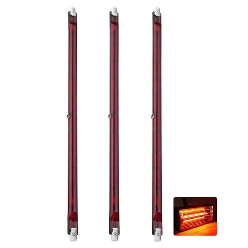 Infrarotlampe 1300W 254mm, R7S Halogenstab 1300LM, 1300W Infrarot Halogen Lampe Dimmbar, 230V Halogenstäbe Dimmbar kein Flimmern, Quarz Infrarot Heizlampe Wärmelampe Rot Halogenstablampe, 3 Stück von Generisch