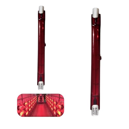 Infrarotlampe 200W, R7 Halogenstab Dimmbar, R7S Halogenlampe 118mm 200W Ersatz J-Typ Linear Halogen Lampe, 200LM, Infrarot Halogen Wärmelampe 200W Halogenstablampe Rot Heizlampe, 10mm Ø, 2 Stück von Generisch