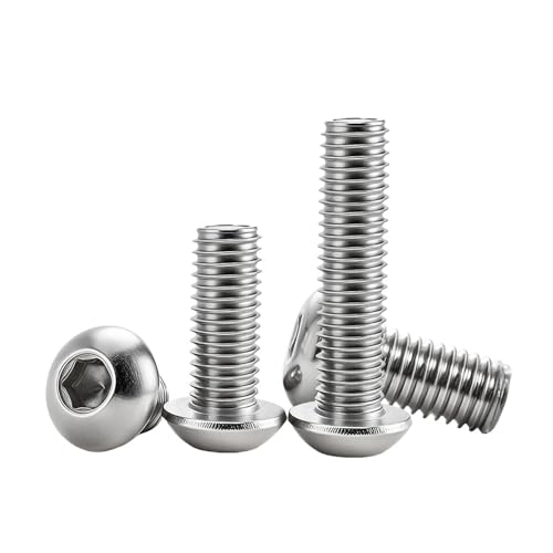 Innensechskantschrauben M2 M2.5 M3 M4 M5 M6 M8 M10 M12 Metall-Maschinengewindeschrauben 304 Edelstahl-Sechskantschraube(14mm,M10 (5pcs)) von Generisch