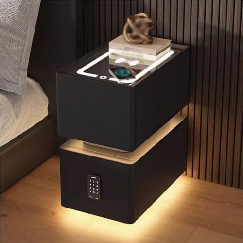 Intelligenter Nachttisch mit USB-Aufladung, LED-Licht und Zahlenschloss für moderne Schlaf- oder Wohnzimmeraufbewahrung Intelligenter Nachttisch mit USB-Aufladung, LED-Licht und Zahlenschloss für moderne Schlaf- oder Wohnzimmeraufbewahrung von Generisch