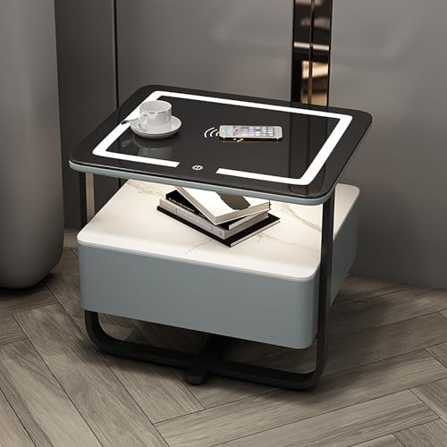 Intelligenter Nachttisch mit kabellosem Laden, dimmbare LED-Beleuchtung für Schlafzimmer und Wohnzimmer, keine Montage erforderlich Intelligenter Nachttisch mit kabellosem Laden, dimmbare LED-Beleuchtung für Schlafzimmer und Wohnzimmer, keine Montage erforderlich von Generisch