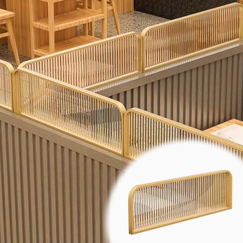 Iron Art Raumteiler aus gehärtetem Glas Sichtschutz für Essbereiche, Hotelbar, Restaurant-Arbeitsplatte, dekoratives Paneelregal von Generisch
