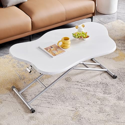 Irregular Cloud Couchtisch mit Hebefläche & Stauraum, moderner kleiner Couchtisch auf Rädern für Wohnzimmer, stilvolles silbernes Design für kompakte Räume Irregular Cloud Couchtisch mit Hebefläche & Stauraum, moderner kleiner Couchtisch auf Rädern für Wohnzimmer, stilvolles silbernes Design für kompakte Räume von Generisch