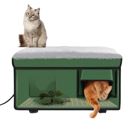 Isolierter Outdoor-Katzenunterstand mit beheiztem Boden, zwei Ausgängen & Magnetschloss für sichere Flucht, wetterfestes Design, ideal für Wild- und Stallkatzen Isolierter Outdoor-Katzenunterstand mit beheiztem Boden, zwei Ausgängen & Magnetschloss für sichere Flucht, wetterfestes Design, ideal für Wild- und Stallkatzen von Generisch