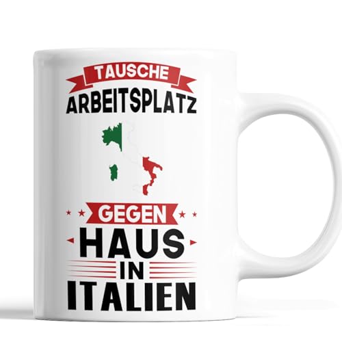 Italien Tasse | tausche Arbeitsplatz gegen Haus in Italien | itallienische Geschenk Italienische Flagge Tasse Italienischen Würzeln Kaffeebecher lustig Italien Tasse | tausche Arbeitsplatz gegen Haus in Italien | itallienische Geschenk Italienische Flagge Tasse Italienischen Würzeln Kaffeebecher lustig von Generisch