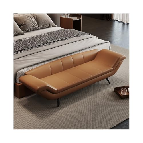 Italienische Luxus-Bett-Endbank, minimalistischer Schlafzimmerhocker, stilvoller Ottoman-Sofa-Hocker, vielseitige Garderobenbank, schicke, orangefarbene Polstermöbel Italienische Luxus-Bett-Endbank, minimalistischer Schlafzimmerhocker, stilvoller Ottoman-Sofa-Hocker, vielseitige Garderobenbank, schicke, orangefarbene Polstermöbel von Generisch