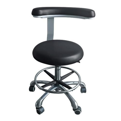 JAVPTAV Medizinischer Hocker, 360° drehbar, Armlehne, PU-Leder, Sattelhocker, höhenverstellbar, bequem, Zahnarzthelfer-Hocker für Salon (A3) von Generisch