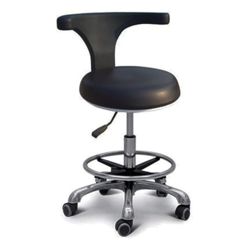 JAVPTAV Medizinischer Hocker, 360° drehbar, Armlehne, PU-Leder, Sattelhocker, höhenverstellbar, bequem, Zahnarzthelfer-Hocker für Salon (A3) von Generisch