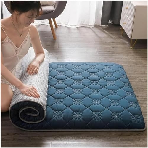 Japanische Futon-Bodenmatratze, faltbar, aufrollbar, Futon-Matratze für Wohnzimmer, extra dick, 90 x 200 cm, blaue Futon-Matratze für Erwachsene und Kinder Japanische Futon-Bodenmatratze, faltbar, aufrollbar, Futon-Matratze für Wohnzimmer, extra dick, 90 x 200 cm, blaue Futon-Matratze für Erwachsene und Kinder von Generisch
