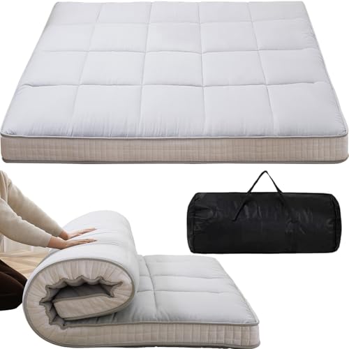 Japanische Futon-Matratze, 100 x 200 cm, 10 cm dick, Klappmatratze, atmungsaktives Bodenbett für Camping, Gästebett, Couch, tragbar, graue Tatami-Schlaflösung Japanische Futon-Matratze, 100 x 200 cm, 10 cm dick, Klappmatratze, atmungsaktives Bodenbett für Camping, Gästebett, Couch, tragbar, graue Tatami-Schlaflösung von Generisch