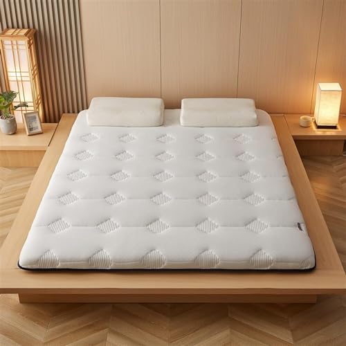 Japanische Futon-Matratze, 5 cm dicke Baumwoll-Latex-Futon-Matratze, tragbare weiche Klappmatratze, volle Größe, ideal für Zuhause und Reisen Japanische Futon-Matratze, 5 cm dicke Baumwoll-Latex-Futon-Matratze, tragbare weiche Klappmatratze, volle Größe, ideal für Zuhause und Reisen von Generisch