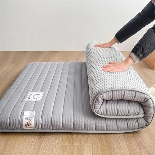 Japanische Futon-Matratze, faltbar, tragbar, Camping-Matratze auf Rollen, Memory-Schaum, aufrollbares Sofakissen von Generisch
