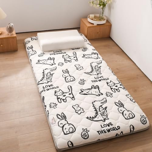 Japanische Futon-Matratze für Einzelbett/Doppelbett/Queen-Size-Bett, Camping-Matratze, Matte für Bodengäste, Blaugrün (80 x 190 cm) von Generisch