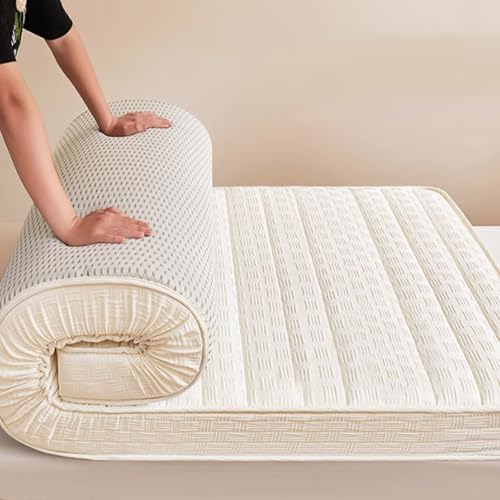 Japanische Futon-Matratze in voller Größe, tragbar, zusammenklappbar, dick, rutschfeste Matratze für Zuhause und Wohnheim, atmungsaktiver Komfort, ideal für minimalistisches Wohnen von Generisch