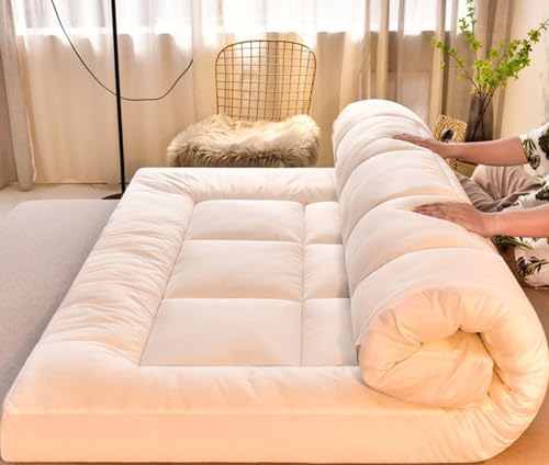 Japanische Matratzenauflage, 3 cm dick, Memory-Schaum, Matratze für Doppelbett, atmungsaktive Mikrofaser-Matratze (Größe: 90 x 190 cm) von Generisch
