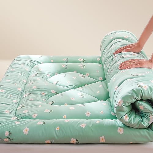 Japanische Rollmatte, faltbar, verdickte Futon-Matratze, tragbare Camping-Matratze, atmungsaktive Bodenliege, Gästebett für Schlafzimmer, Gästezimmer, Schlafsaal – Muster von Generisch