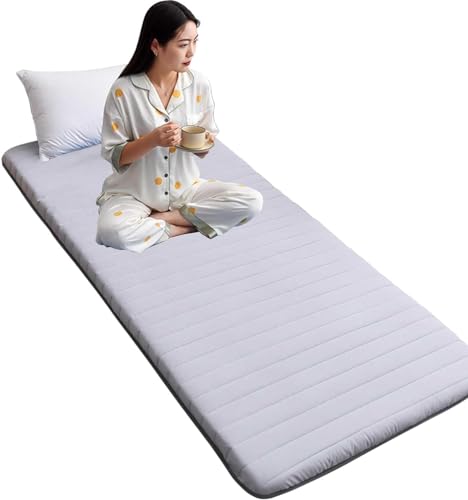Japanische Tatami-Matte, Baumwolle, Futon-Pad, aufrollbare Bodenmatratze mit wiederverwendbarer Vakuum-Aufbewahrungstasche, Klappliege, Gästebett, Camping, Couch für Studentenwohnheim (Grau, 80 x 190 Japanische Tatami-Matte, Baumwolle, Futon-Pad, aufrollbare Bodenmatratze mit wiederverwendbarer Vakuum-Aufbewahrungstasche, Klappliege, Gästebett, Camping, Couch für Studentenwohnheim (Grau, 80 x 190 von Generisch