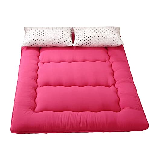 Japanische dicke faltbare Futon-Matratze, 150 x 200 cm, rote Bodenmatte für Gäste, tragbare Klappmatratze, bequeme Schlaflösung, Mehrzwecknutzung von Generisch