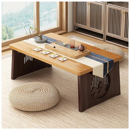 Japanischer Klappbarer Couchtisch, Wohnzimmer-Beistelltisch, modernes Design für Heimdekoration, Esszimmer und Tee, kompakte platzsparende Möbel (80 x 40 x 30 cm) von Generisch