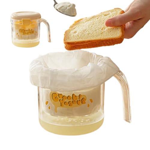 Joghurt Sieb - Hausgemachter Joghurt-Filter & Trenner mit feinmaschigen Siebbeuteln - Selbstgemachter Quarkbereiter Küchenhelfer Für Familie, Erwachsene, Jugendliche & Kinder von Generisch