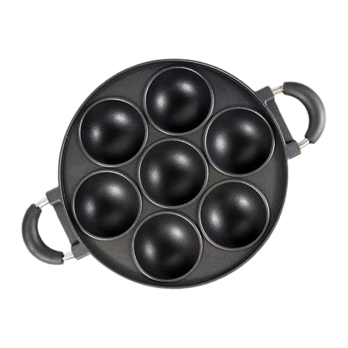 Jumbo-Muffin-Teich aus Gusseisen | Yorkshire Pudding VAY | Antihaft-Calbano mit 7 Tassen für Eier, Pfannkuchen, Hamburger, Kuchen und Whoopie-Kuchen | schwere Pfanne für Cottu von Generisch