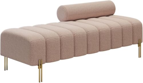 K getuftete Ottomane Sofa-Bank, Akzent-Couch mit verstellbarer Rückenlehne, 2-Sitzer für Wohnzimmer oder Flur, modernes Design, goldene Beine von Generisch