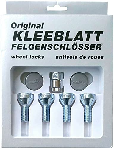 KLEEBLATT Felgenschloss M14x1,5x25mm Kegelbund 60° kompatibel mit Citroen Fiat Lancia Maserati MG Peugeot Renault SsangYong 4x silberne Felgenschlösser Radsicherungsschrauben Radsicherung Typ 937 KLEEBLATT Felgenschloss M14x1,5x25mm Kegelbund 60° kompatibel mit Citroen Fiat Lancia Maserati MG Peugeot Renault SsangYong 4x silberne Felgenschlösser Radsicherungsschrauben Radsicherung Typ 937 von "Generisch"