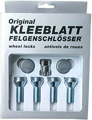 KLEEBLATT Felgenschloss M14x1,5x30mm Kegelbund 60° kompatibel mit Nissan Opel Polestar Renault Volvo 4er-Set 4x silberne Felgenschlösser Felgensicherung Radsicherungsschrauben Radsicherung Typ 943 KLEEBLATT Felgenschloss M14x1,5x30mm Kegelbund 60° kompatibel mit Nissan Opel Polestar Renault Volvo 4er-Set 4x silberne Felgenschlösser Felgensicherung Radsicherungsschrauben Radsicherung Typ 943 von "Generisch"