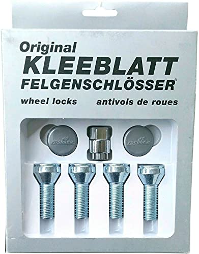 KLEEBLATT Felgenschloss M14x1,5x32mm Kegelbund 60° kompatibel mit BMW Polestar Smart Lamborghini Rolls-Royce Volvo 4er-Set 4x silberne Felgenschlösser Felgensicherung Radsicherung Typ 935 KLEEBLATT Felgenschloss M14x1,5x32mm Kegelbund 60° kompatibel mit BMW Polestar Smart Lamborghini Rolls-Royce Volvo 4er-Set 4x silberne Felgenschlösser Felgensicherung Radsicherung Typ 935 von "Generisch"