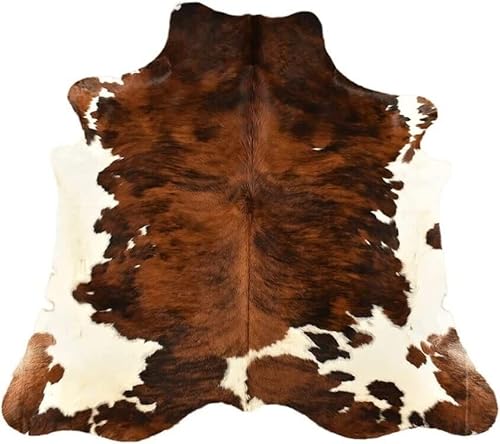 generisch KUHFELL STIERFELL BRAUN Weiss Tricolor 230 x 200 cm DEKO Fell Teppich VON KUHFELLE ONLINE von generisch