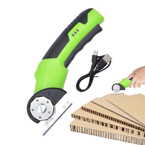 Kabellose Elektroschere | Tragbarer Mini Kartonenschneider mit Sicherheitsverriegelung und LED Licht - Präzisions-Elektroschere Für Industrie Zimmerei Küche Garage Stoffe Teppiche Leder von Generisch