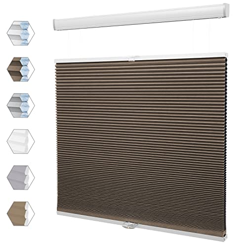Kabellose Verdunkelungsrollos mit Wabenstruktur, Wärmedämmung, Plissee-Schatten für Schlafzimmer und Zuhause, Büro, blickdicht, Sichtfenster, einfache Montage, Braun, 120 x 180 cm Kabellose Verdunkelungsrollos mit Wabenstruktur, Wärmedämmung, Plissee-Schatten für Schlafzimmer und Zuhause, Büro, blickdicht, Sichtfenster, einfache Montage, Braun, 120 x 180 cm von Generisch