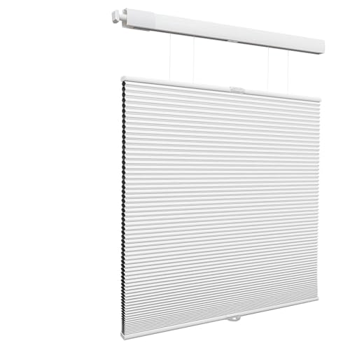 Kabellose Verdunklungsplissee, oben nach unten und unten, thermisch, zellulär, 130 cm B x 120 cm H, Weiß, ideal für Sichtschutz, Lichtkontrolle und Energieeffizienz Kabellose Verdunklungsplissee, oben nach unten und unten, thermisch, zellulär, 130 cm B x 120 cm H, Weiß, ideal für Sichtschutz, Lichtkontrolle und Energieeffizienz von Generisch