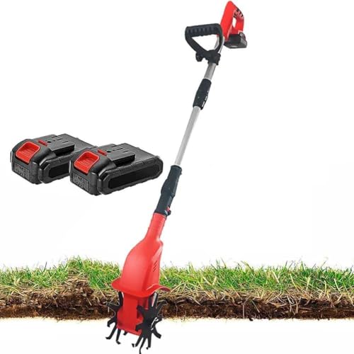 Kabelloser elektrischer Gartenfräse Kultivator mit wiederaufladbarem Akku - Bodenlockerwerkzeug für Rasen- und Gartenpflege von Generisch